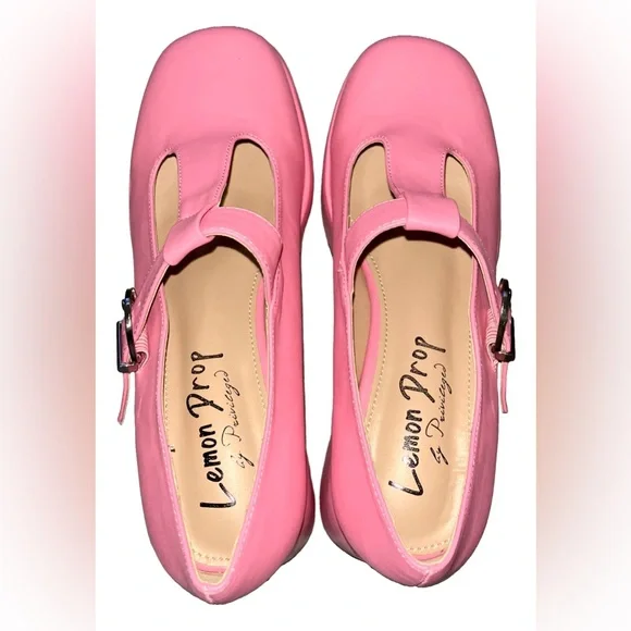 Pink Platform Mary Janes Shoes - Picture 9 of 10
